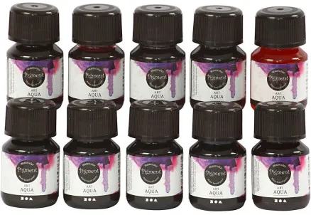 Flydende Akvarelmaling, ass. farver, 30 ml/ 10 pk.