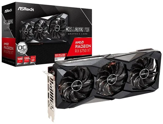 ASRock Radeon RX 6750 XT Challenger Pro OC - 12GB GDDR6 RAM - Grafikkort